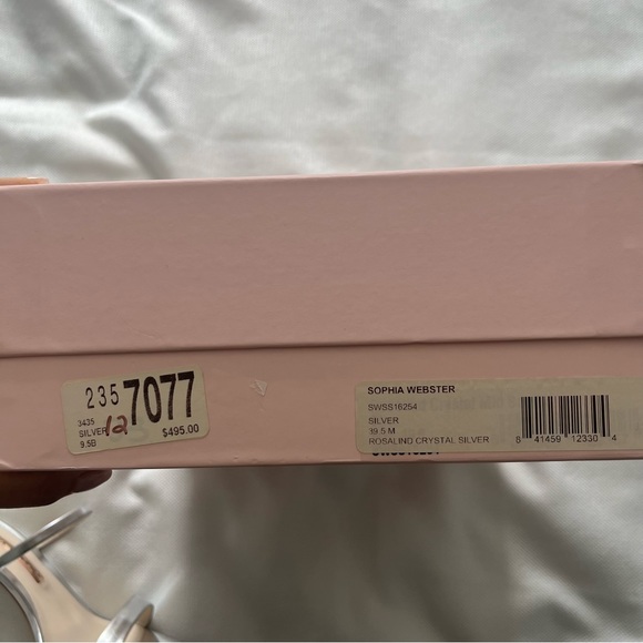 NWT Sophia Webster Rosalind Crystal Mid Sandal Silver Size 39.5 - Picture 12 of 13